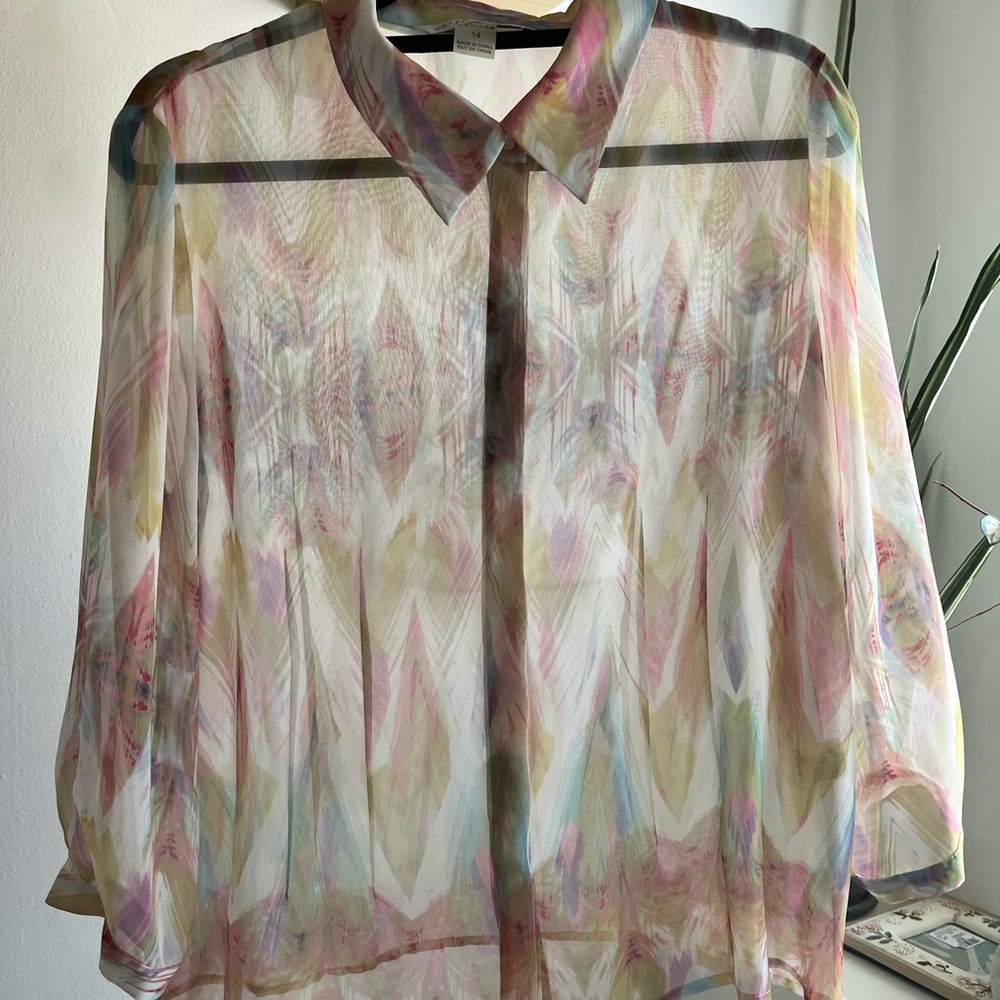 Peter Nygard Sheer Pastel Blouse